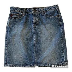 Vintage LEI Button Fly Denim Mini Skirt Blue Size 9